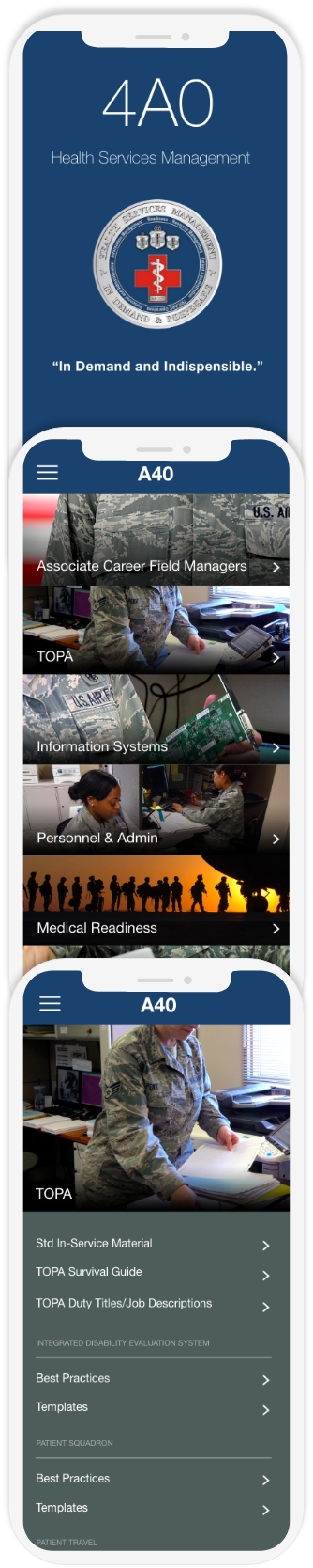 4A0X1 application for Center of Excellence for Medical Multimedia (CEMM) and/or the Air Force 4A0X1, Mobile resources to support the Air Force 4A0X1.