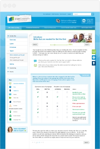 CSR Colorado Learning Management System screenshot.