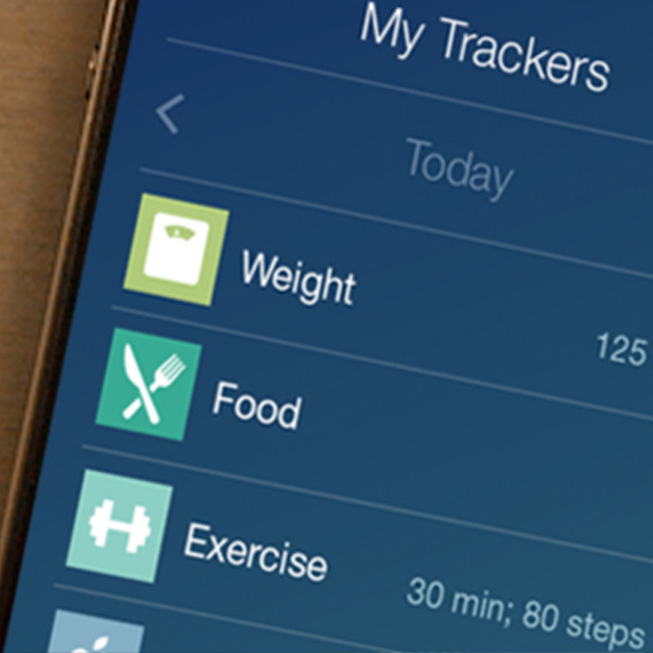 Tile Image for the eWellness application. A view of the trackers section of the application.